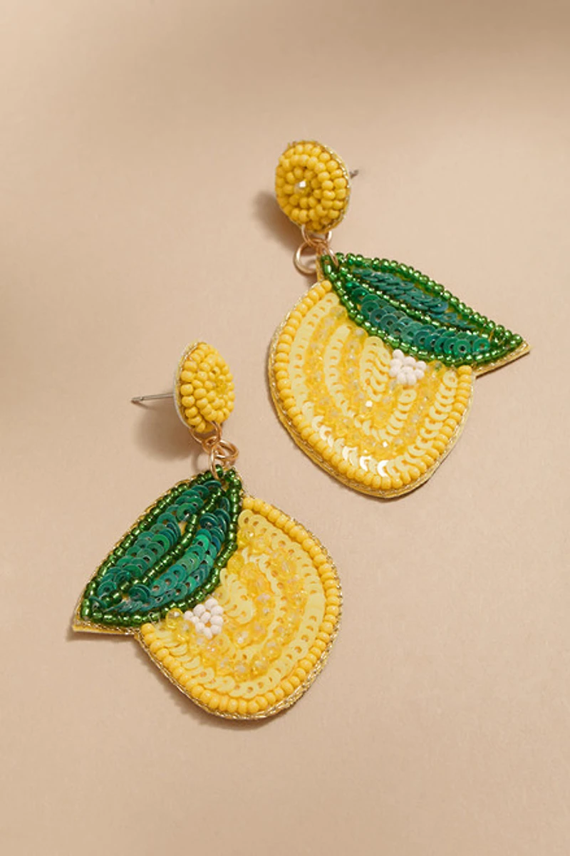 Gretchen Beaded Lemon Drop Earrings