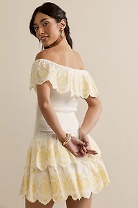Rene Smocked Eyelet Top