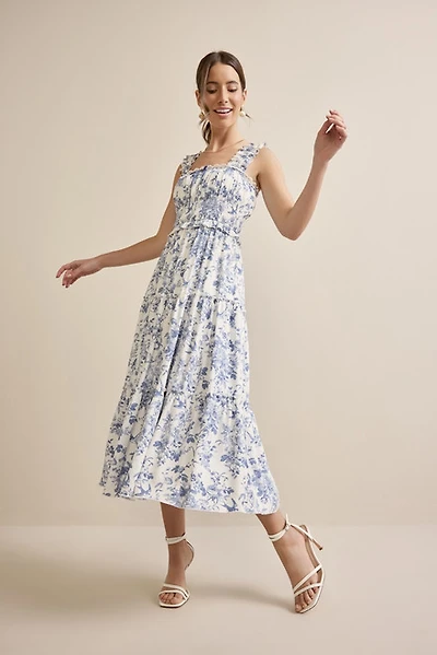 Meghan Ruffle Tiered Midi Dress