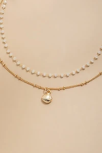 Joan Shell Charm Choker Necklace