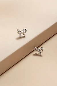 Serena Stainless Steel Bow Stud Earrings