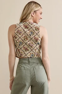 Ella Front Tie Floral Vest