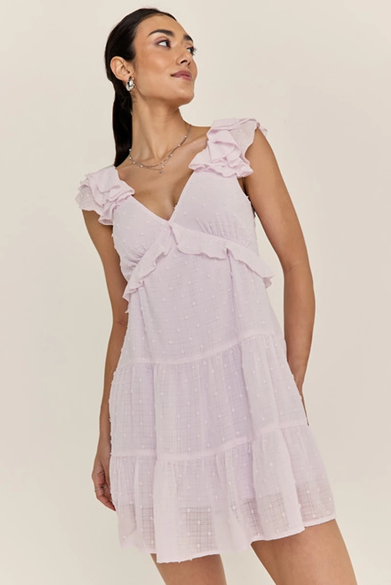 Karinna Bow Back Tiered Mini Dress