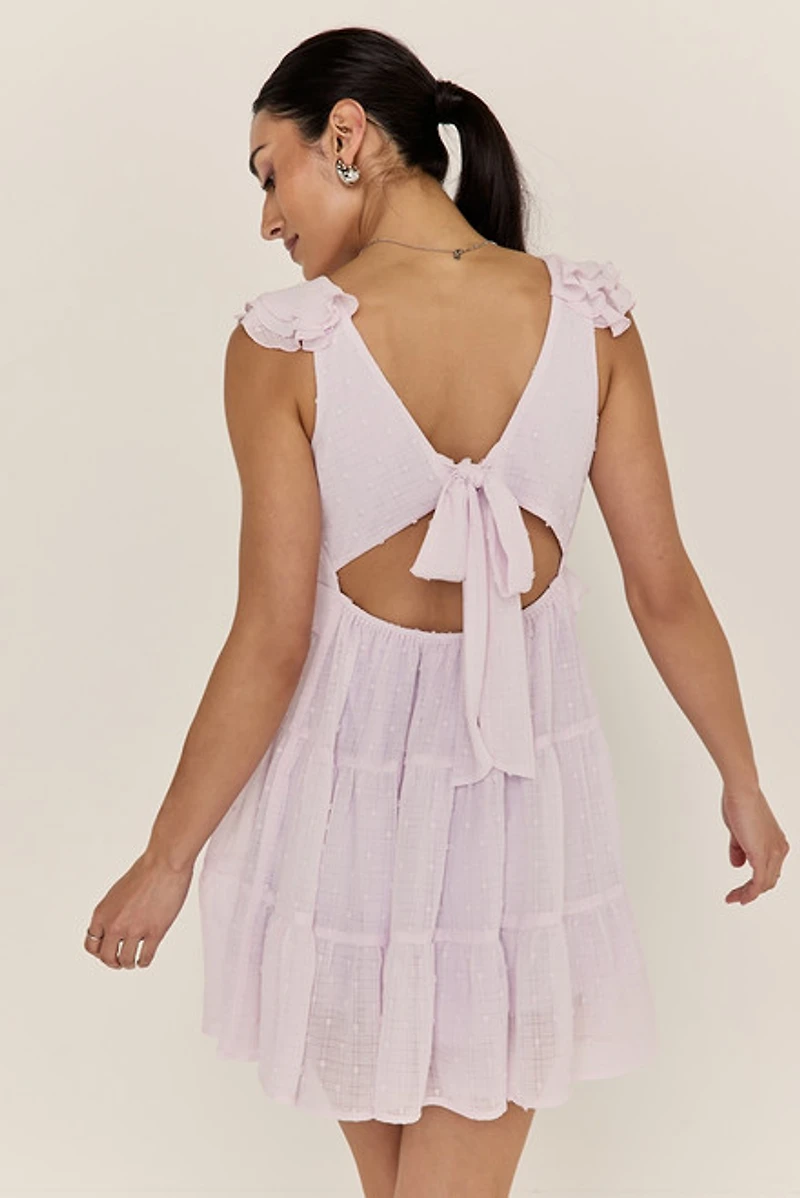Karinna Bow Back Tiered Mini Dress
