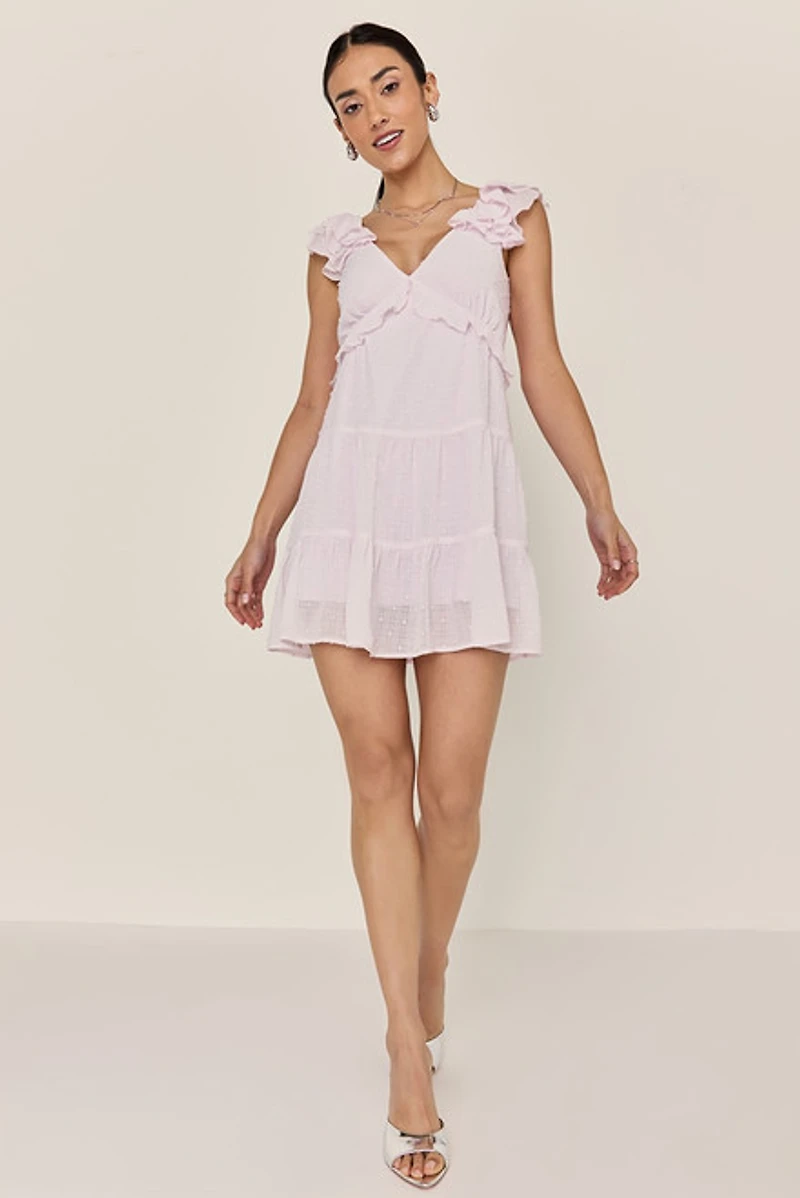 Karinna Bow Back Tiered Mini Dress