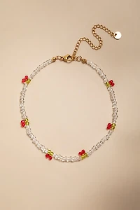 Cheryl Stainless Steel Seed Bead Cherry Anklet
