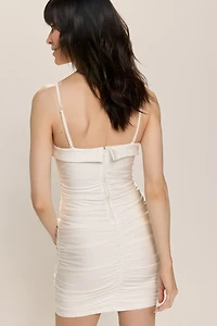 Erica Ruched Satin Mini Dress