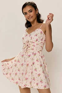 Luna Tie Front Floral Mini Dress