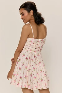 Luna Tie Front Floral Mini Dress