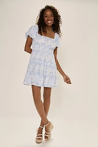 Lilly Puff Sleeve Floral Mini Dress