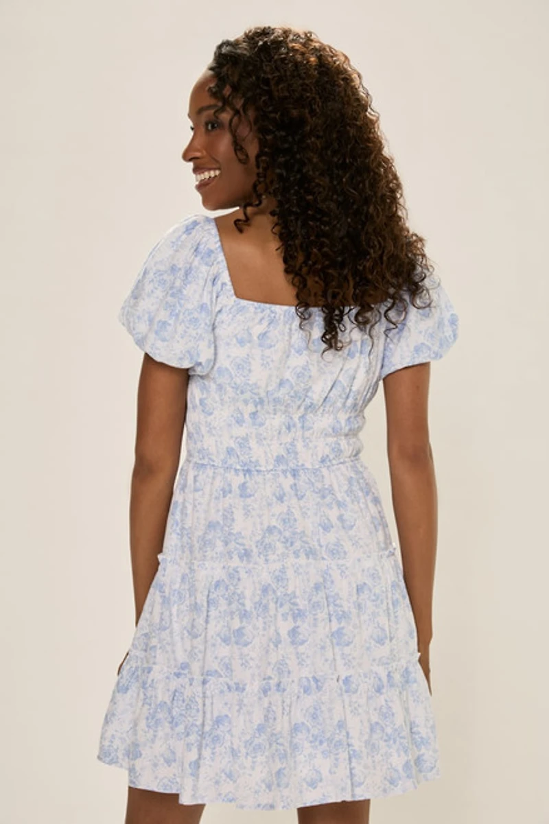 Lilly Puff Sleeve Floral Mini Dress
