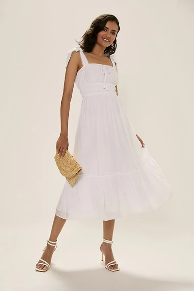 Vicky Tie Strap Ruffled Midi Dress