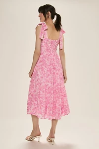 Lenora Ruched Floral Midi Dress