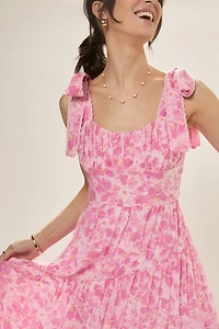 Lenora Ruched Floral Midi Dress