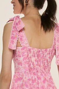 Lenora Ruched Floral Midi Dress