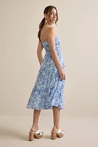 Gabriela Floral Tiered Midi Dress