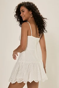 Casey Tie Front Eyelet Mini Dress