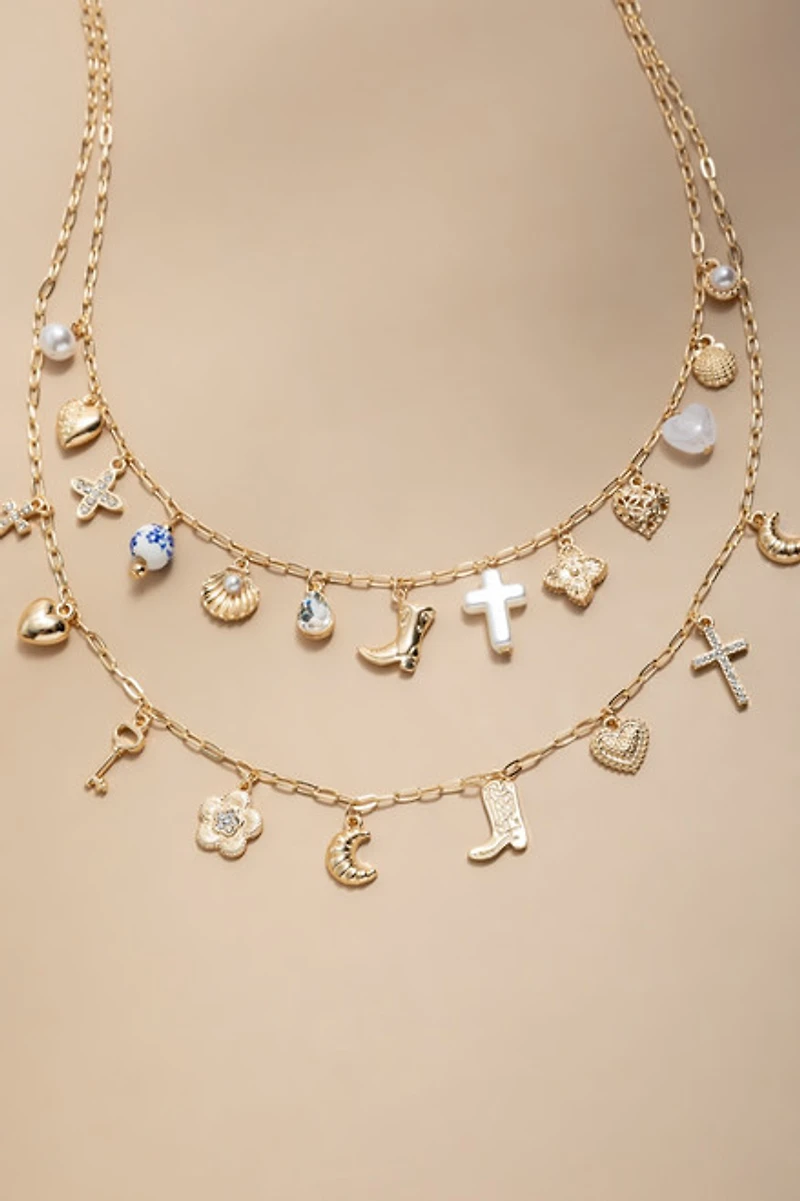 Lea Western Layered Charm Necklace