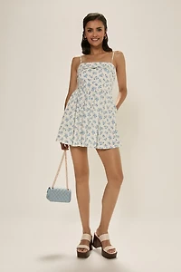 Elena Scalloped Trim Mini Dress