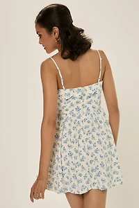 Elena Scalloped Trim Mini Dress