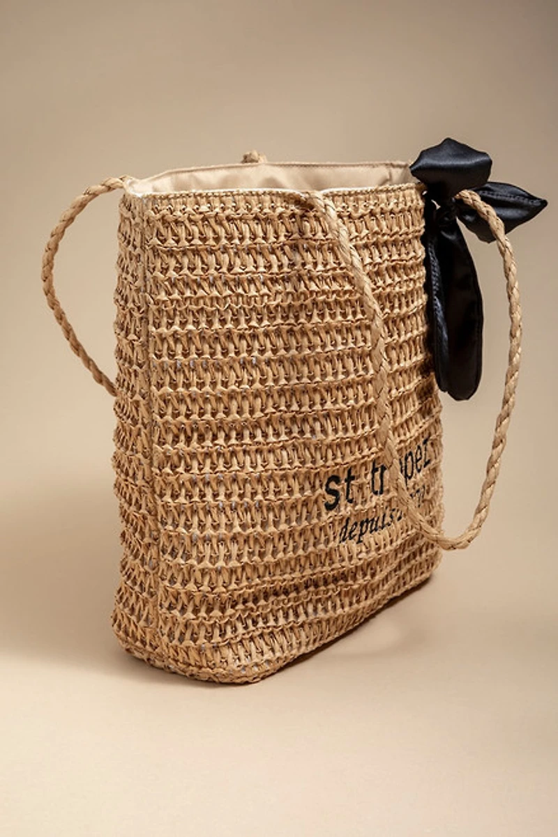 Saint Tropez Straw Shop Tote Bag