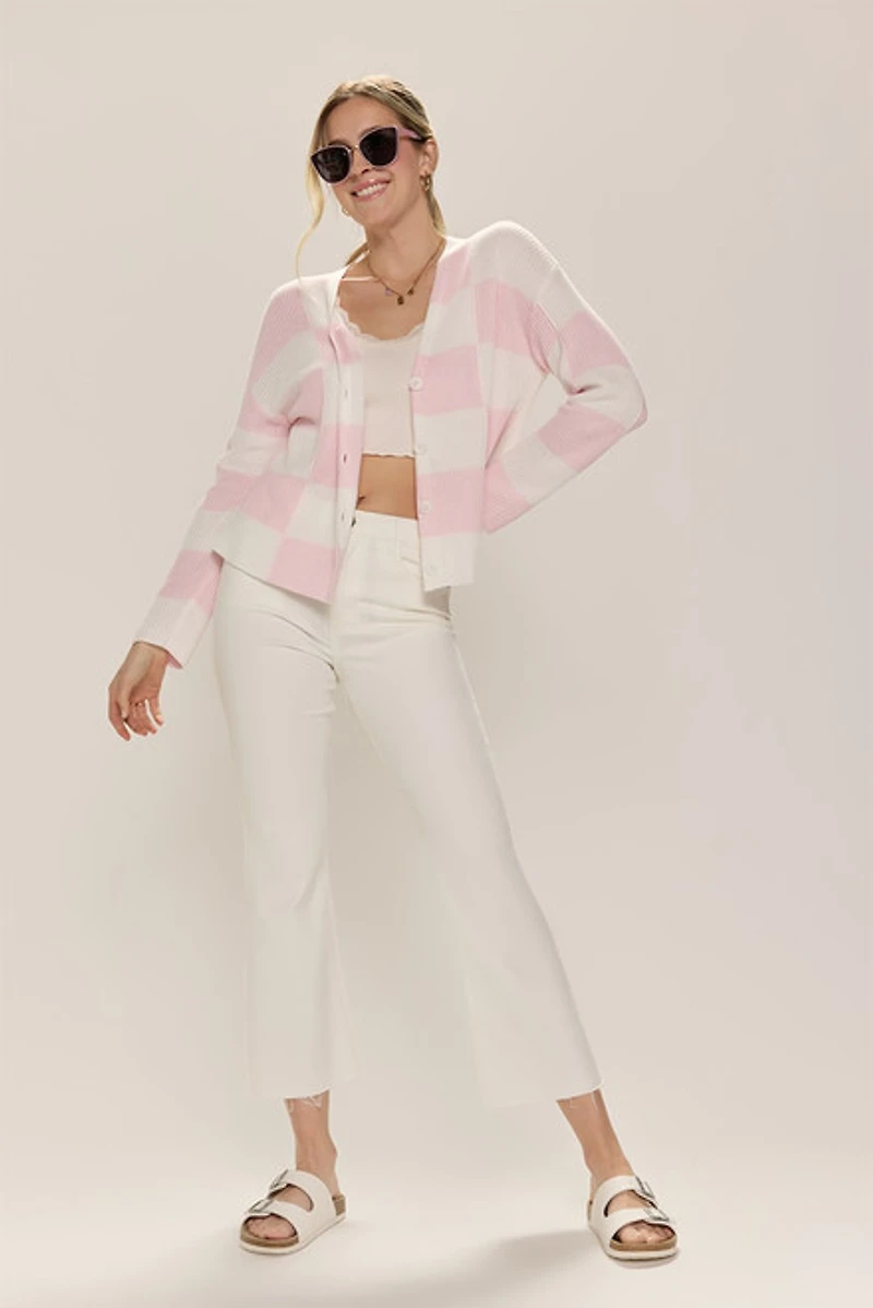 Jolene Checkered Long Sleeve Cardigan