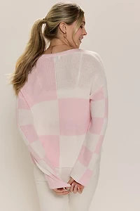 Jolene Checkered Long Sleeve Cardigan