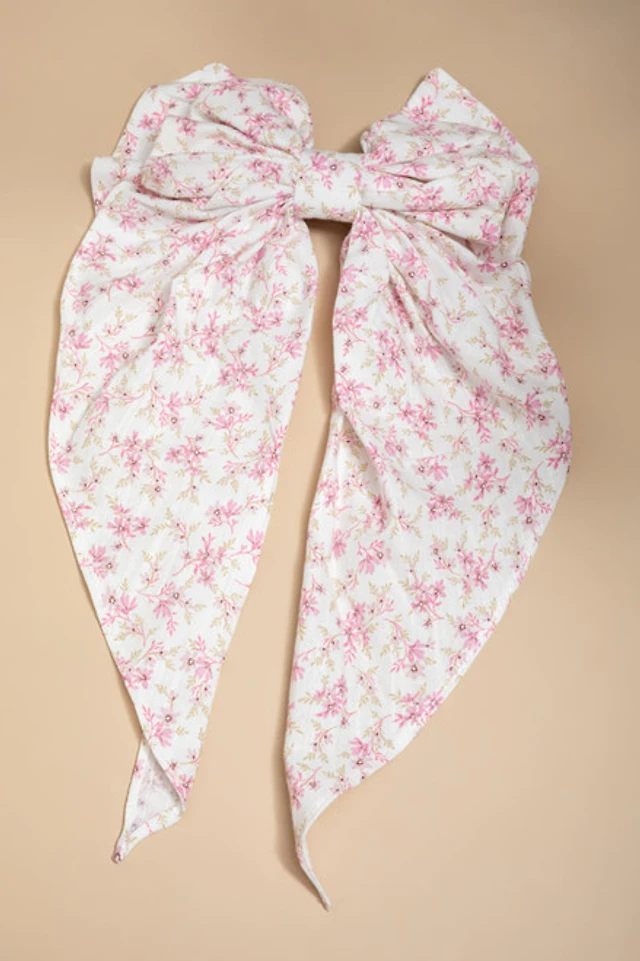 Dora Floral Bow Hair Barrette