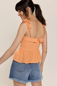 Kayla Tie Strap Peplum Top