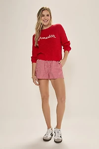 Eliza Gingham Print Shorts