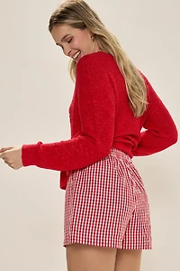 Eliza Gingham Print Shorts