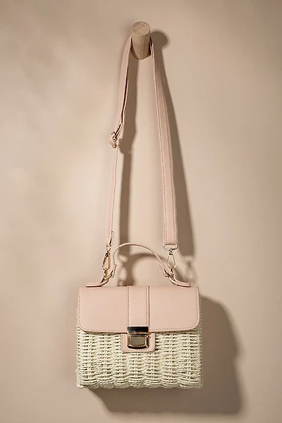 Mandy Faux Leather Straw Satchel Handbag