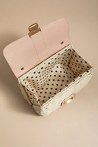 Mandy Faux Leather Straw Satchel Handbag