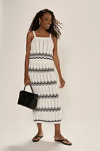 Connie Chevron Striped Midi Skirt