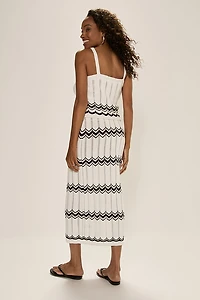 Connie Chevron Striped Midi Skirt