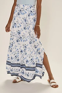 Lora Border Print Maxi Skirt