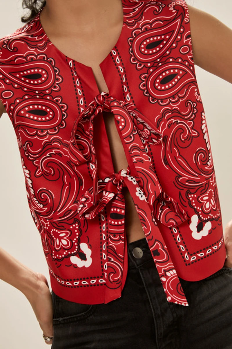 Marissa Bandana Print Vest