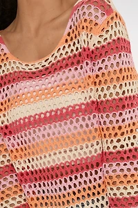 Marcy Open Gauge Striped Sweater