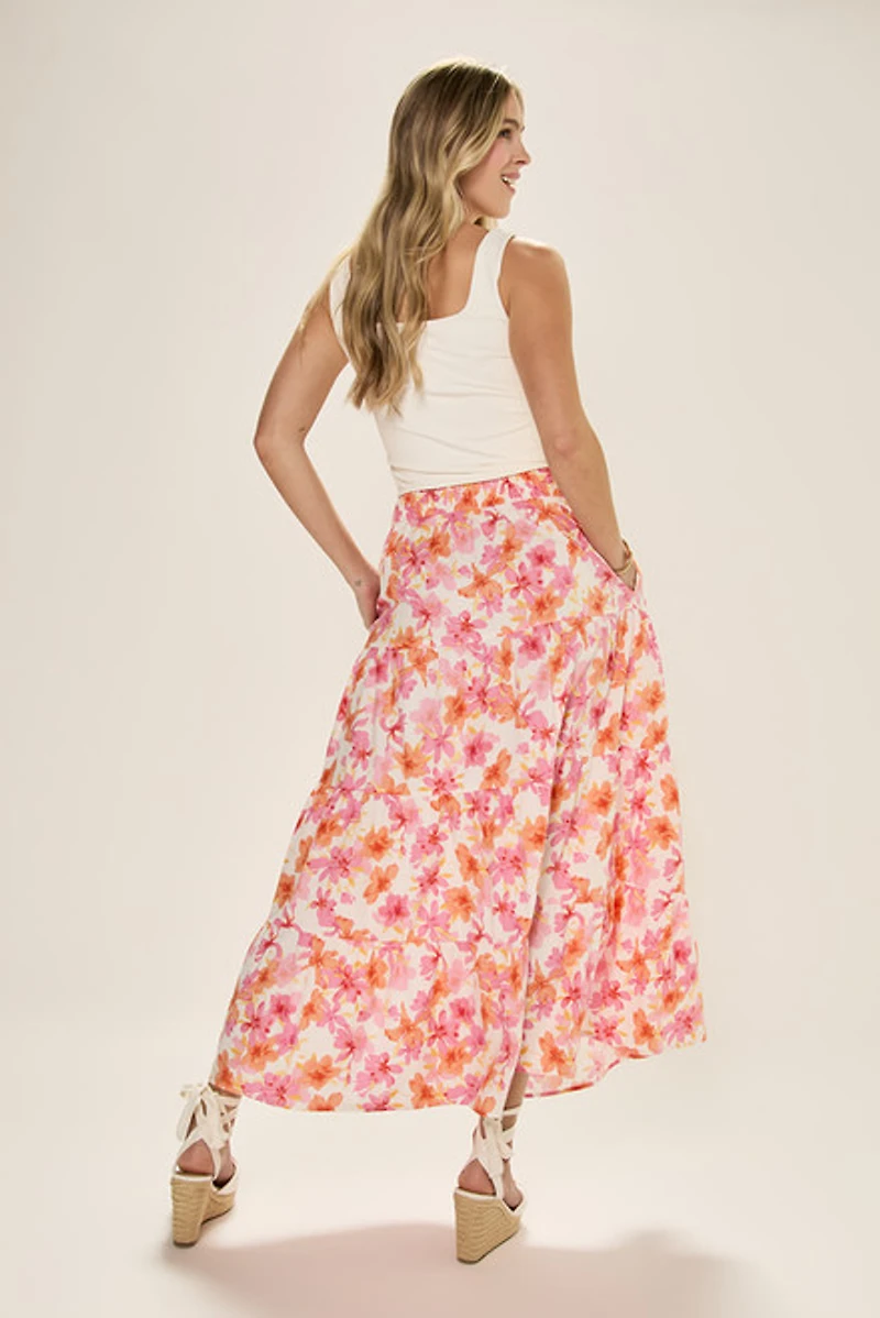 Jenna Floral Tiered Maxi Skirt