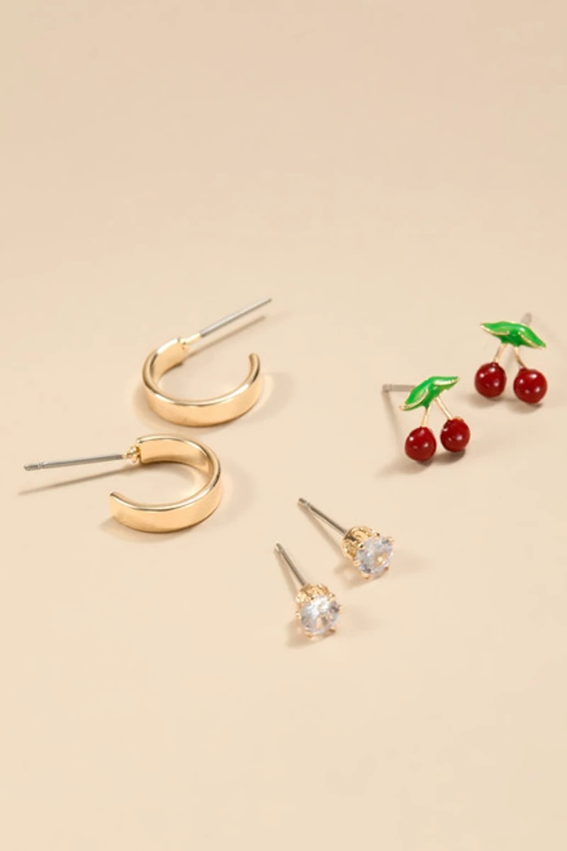 Jayne Cherry Earring Set