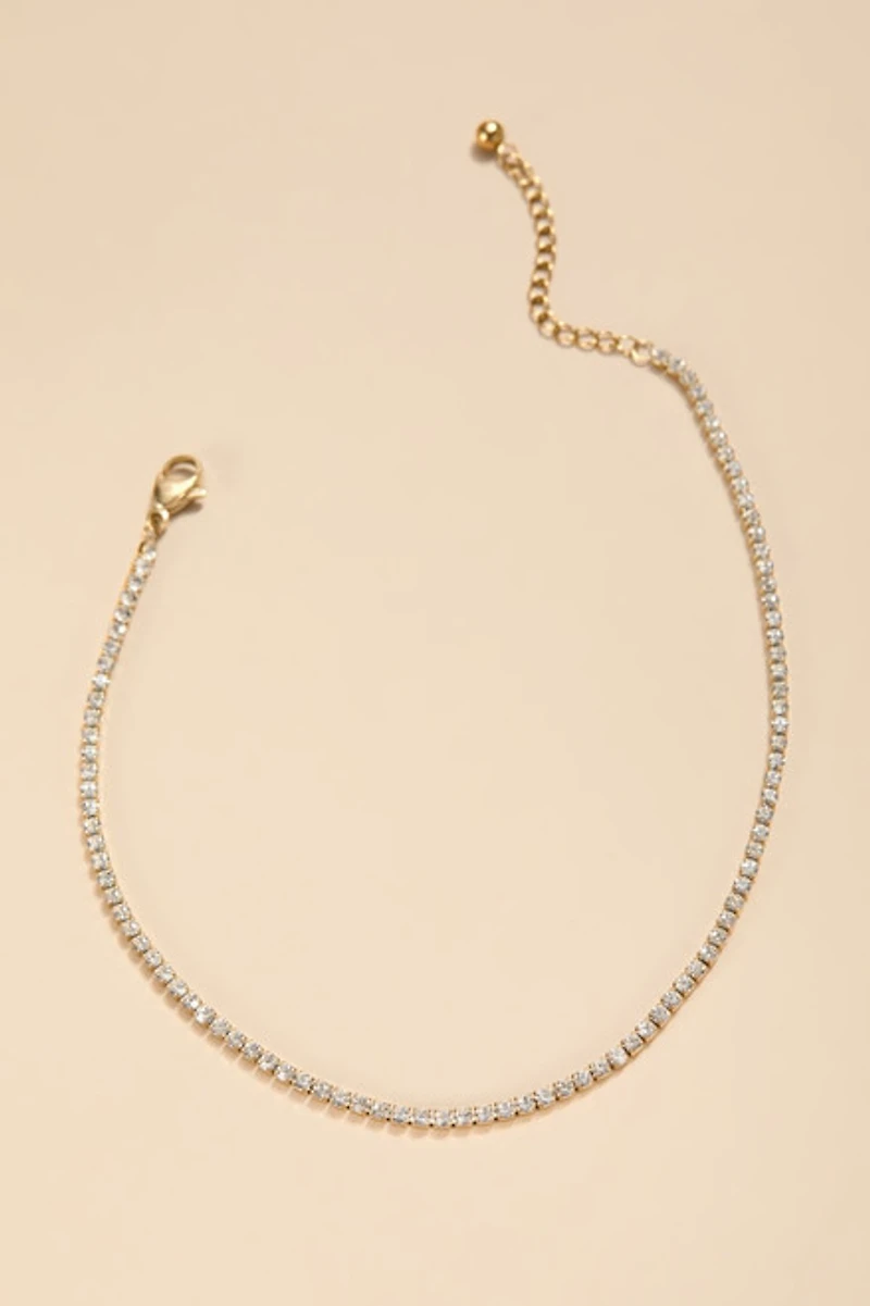 Josie Stainless Steel Pave Anklet