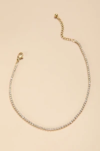 Josie Stainless Steel Pave Anklet