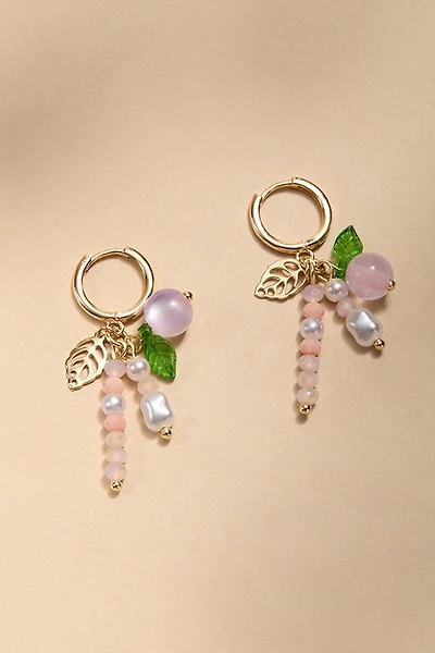 Gina Peach Charm Drop Earrings