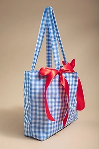 Susanna Gingham And Bow Tote Bag