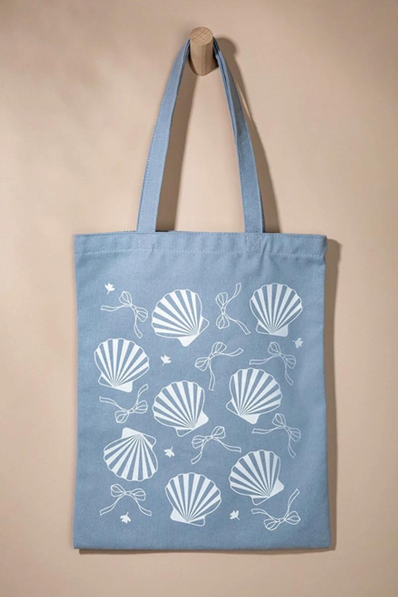 Kirsten Seashell Bow Graphic Tote Bag