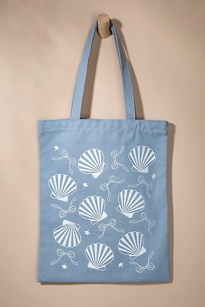 Kirsten Seashell Bow Graphic Tote Bag