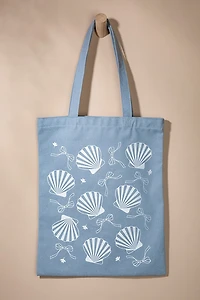 Kirsten Seashell Bow Graphic Tote Bag