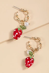 Mia Strawberry Chain Drop Earrings