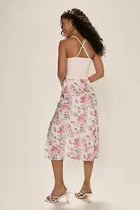 Kathy Satin Midi Skirt