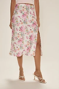 Kathy Satin Midi Skirt